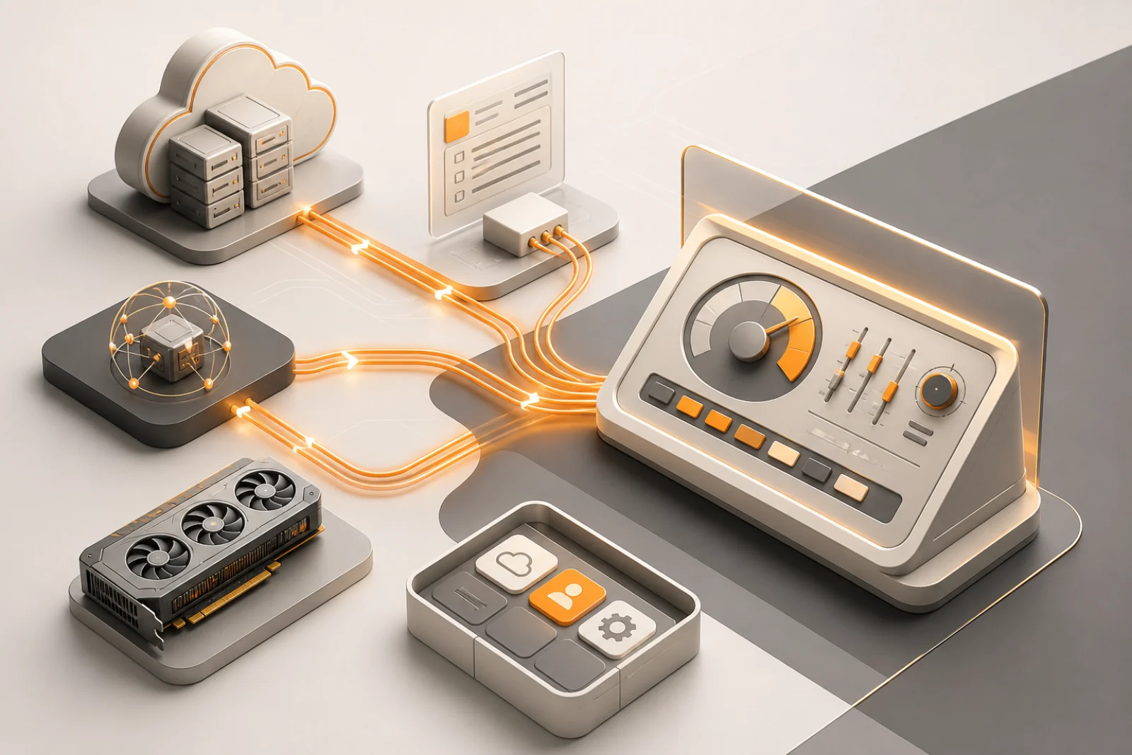 Cloud、AI API、GPU、SaaS 及流程成本匯聚至統一管理層。